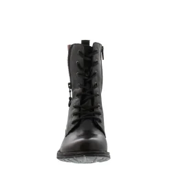 Paulette Black Lace-Up Ankle Boots