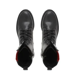 Paulette Black Lace-Up Ankle Boots