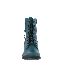 Paulette Teal Lace-Up Ankle Boots