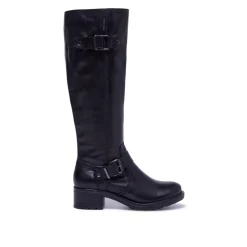 Percile Black Leather Boots