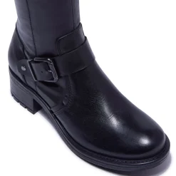 Percile Black Leather Boots