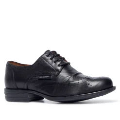Perla Black Leather Loafers