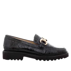 Petal Croc Leather Snaffle Loafers