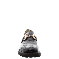 Petal Croc Leather Snaffle Loafers