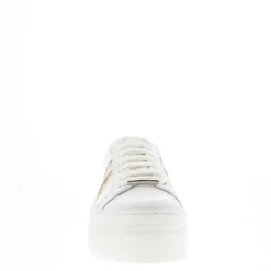 Polina Stripe Gold Platform Leather Trainers