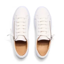 Ravi White Leather Flat Trainers