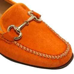 Rochette Orange Suede Snaffle Loafers