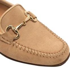 Rochette Taupe Suede Snaffle Loafers
