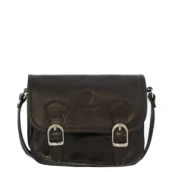 Rosario Black Italian Leather Satchel