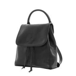 Rosaura Black Italian Leather Backpack