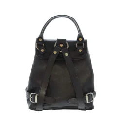 Rosaura Black Italian Leather Backpack