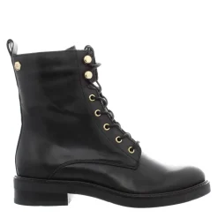 Roux Black Leather Lace Up Ankle Boots