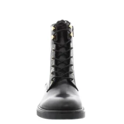 Roux Black Leather Lace Up Ankle Boots