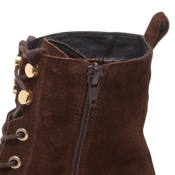 Roux Brown Suede Lace Up Ankle Boots