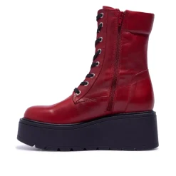 Sabbati Red Leather Ankle Boots
