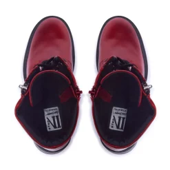 Sabbati Red Leather Ankle Boots
