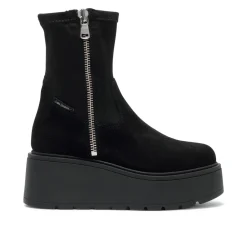 Saluzzo Black Suede Ankle Boots