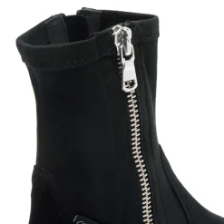 Saluzzo Black Suede Ankle Boots