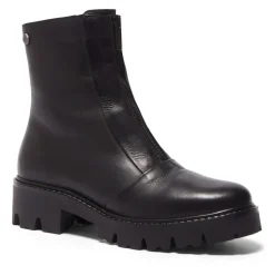 Sanica Black Leather Ankle Boots