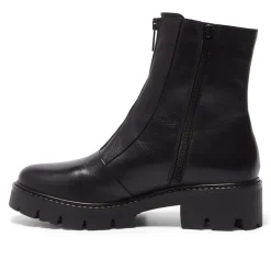 Sanica Black Leather Ankle Boots