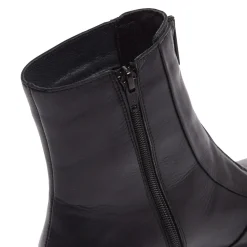 Sanica Black Leather Ankle Boots