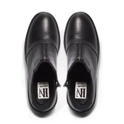 Sanica Black Leather Ankle Boots
