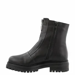 Savita Black Leather Zip-Up Ankle Boots