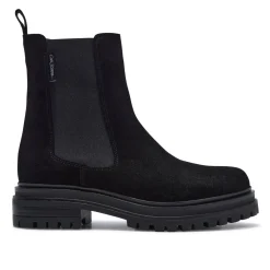 Selessia Black Suede Ankle Boots