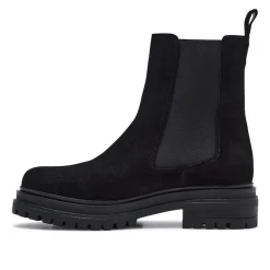Selessia Black Suede Ankle Boots