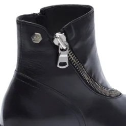 Serpentina Black Leather Ankle Boots
