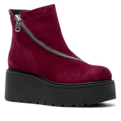 Serpentina Burgundy Suede Ankle Boots