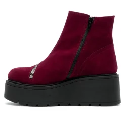 Serpentina Burgundy Suede Ankle Boots