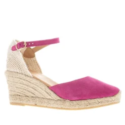 Sicily Fuchsia Suede Espadrille Wedge Sandals