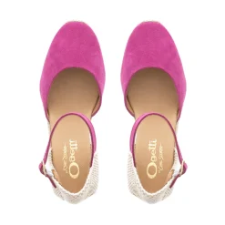 Sicily Fuchsia Suede Espadrille Wedge Sandals