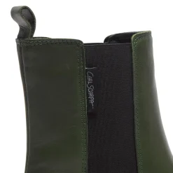 Solette Green Leather Chelsea Boots