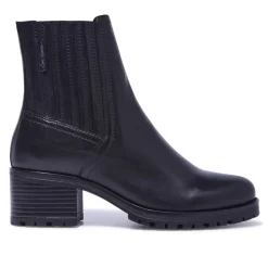 Trepani Black Leather Ankle Boots