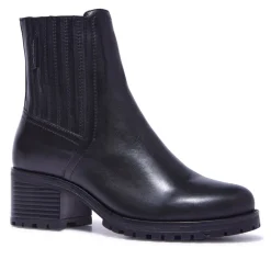 Trepani Black Leather Ankle Boots