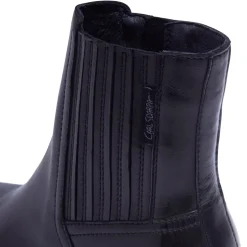 Trepani Black Leather Ankle Boots