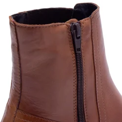 Trepani Tan Leather Ankle Boots