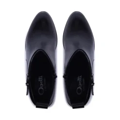 Trimona Black Leather Ankle Boots