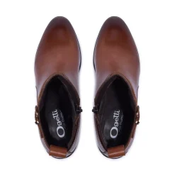 Trimona Tan Leather Ankle Boots