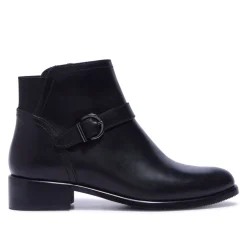 Trisette Black Leather Ankle Boots