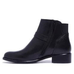 Trisette Black Leather Ankle Boots