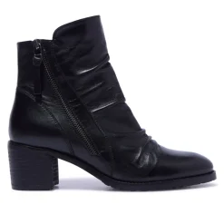 Trizeppe Black Leather Ankle Boots