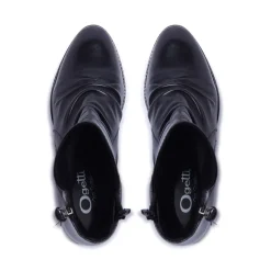 Trizeppe Black Leather Ankle Boots