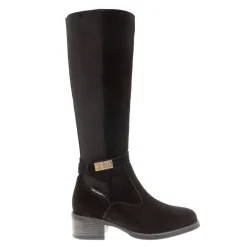 Tucci Black Suede Chunky Knee High Boots
