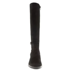 Tucci Black Suede Chunky Knee High Boots