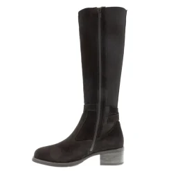 Tucci Black Suede Chunky Knee High Boots