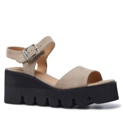 Veronne Beige Suede Wavesole Sandals