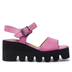 Veronne Fuschia Leather Wavesole Sandals